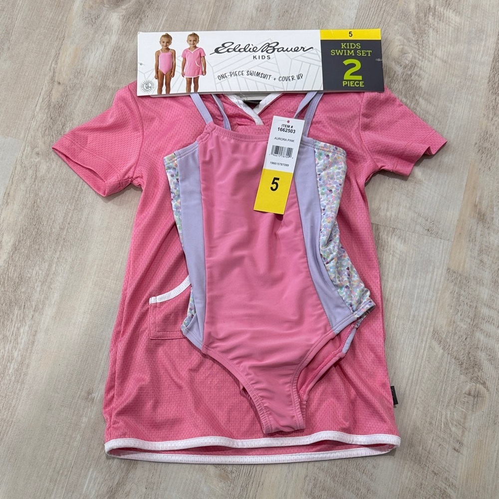 Eddie Bauer Kids Pink and Purple Swim Set